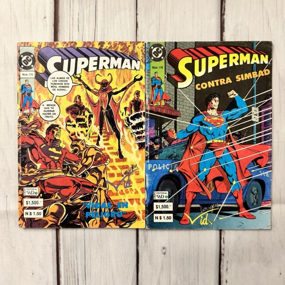 Superman Contra Simbad Vida En PeligroMexico Spanish #172 #176 Comic Lot‎